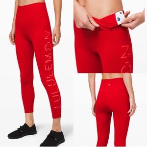 Lululemon Red Wunder Under Lunar New Year Leggings 25”
